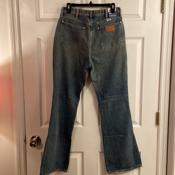 Free People Wrangler Westward 626 High-Rise Bootcut Peach Tinted Jeans - Picture 8 of 9